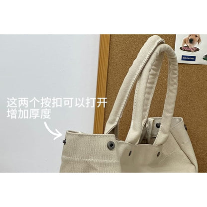 Lettering Canvas Tote Bag / Charm / Set