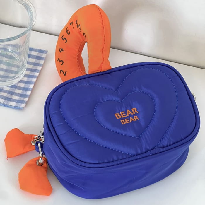 Lettering Embroidered Nylon Makeup Bag Crossbody