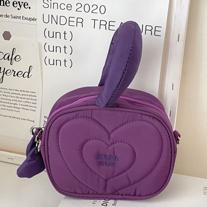 Lettering Embroidered Nylon Makeup Bag Crossbody