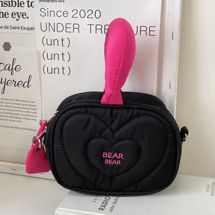 Lettering Embroidered Nylon Makeup Bag Crossbody