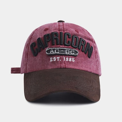 Lettering Embroidered Panel Baseball Cap - Wine Red