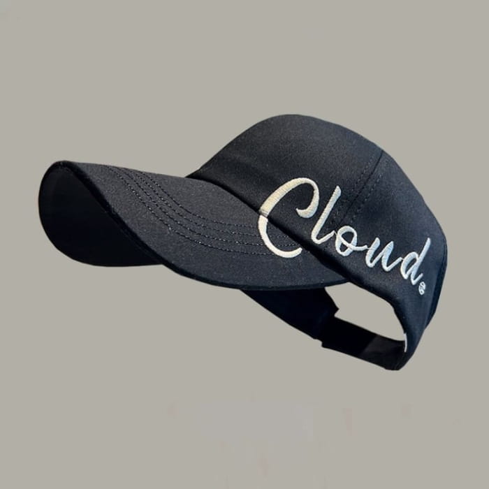 Lettering Embroidered Visor Baseball Cap