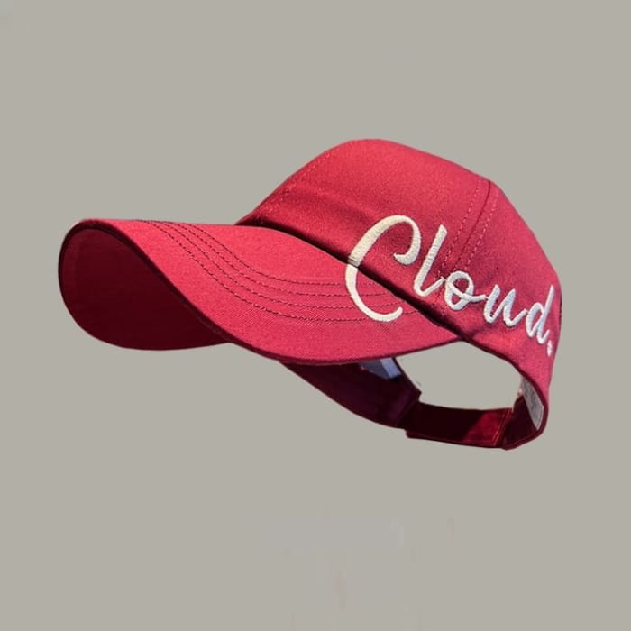 Lettering Embroidered Visor Baseball Cap