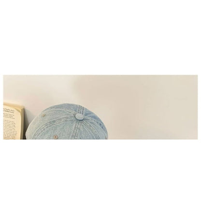 Lettering Embroidered Washed Denim Baseball Cap