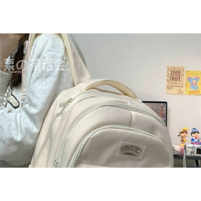 Lettering Flap Backpack / Charm / Set - Backpacks