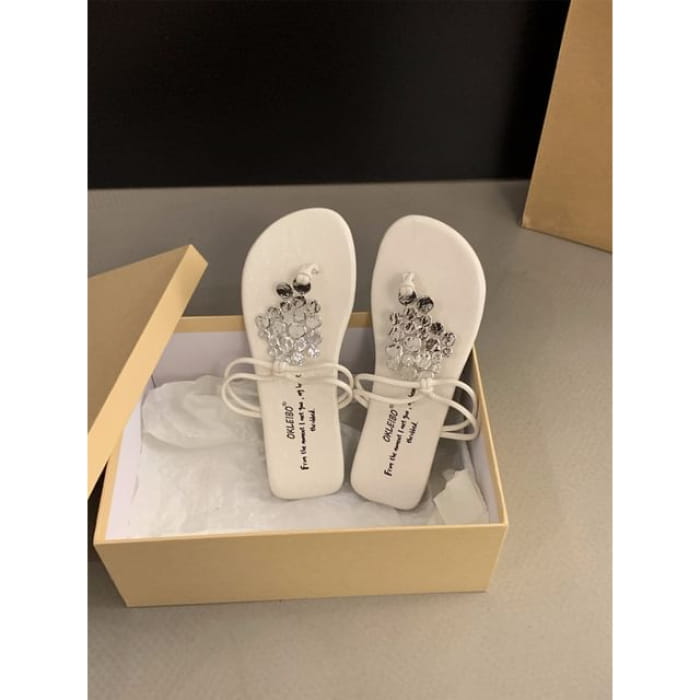 Lettering Flip-Flops - C291 - Off-White / 35