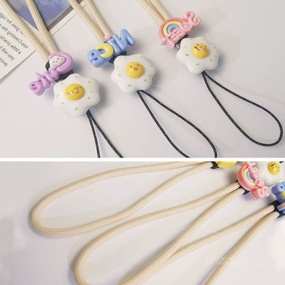 Lettering Fried Egg Phone Strap - Accessories