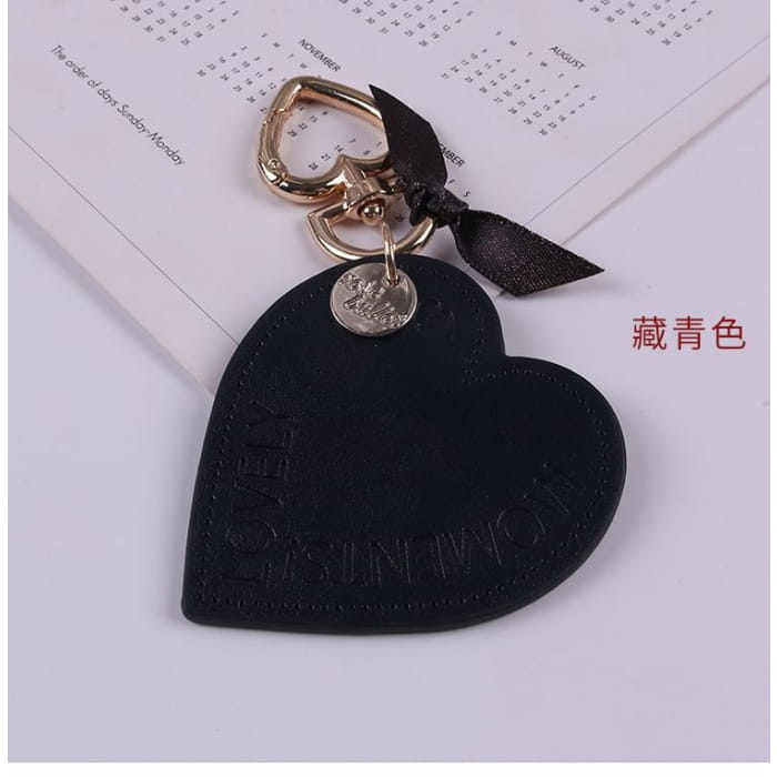 Lettering Heart Faux Leather Keyring