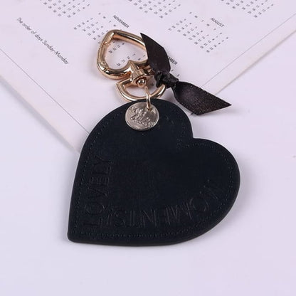 Lettering Heart Faux Leather Keyring - Q264-5 - Navy Blue