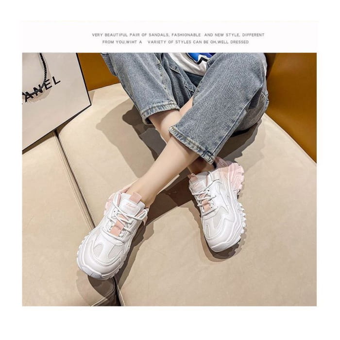 Lettering Label Applique Ombre Platform Sneakers