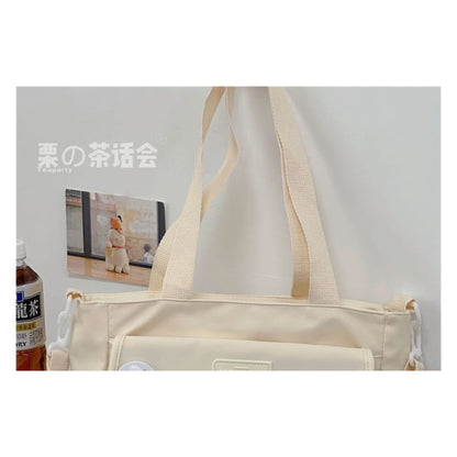 Lettering Label Top Handle Crossbody Bag - Backpacks