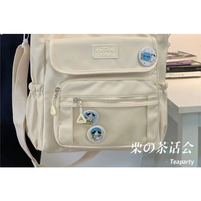 Lettering Label Top Handle Crossbody Bag - Backpacks