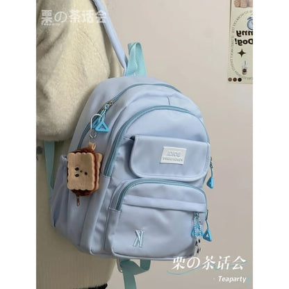 Lettering Logo Backpack / Charm / Set - With Biscuit - Blue