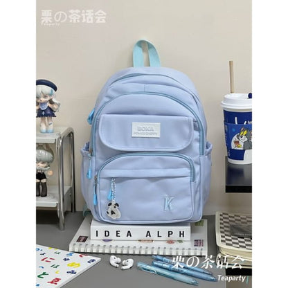 Lettering Logo Backpack / Charm / Set - Without Bag - Blue