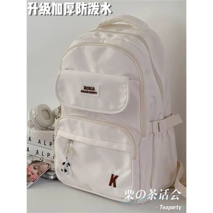 Lettering Logo Backpack / Charm / Set - Without Bag - White