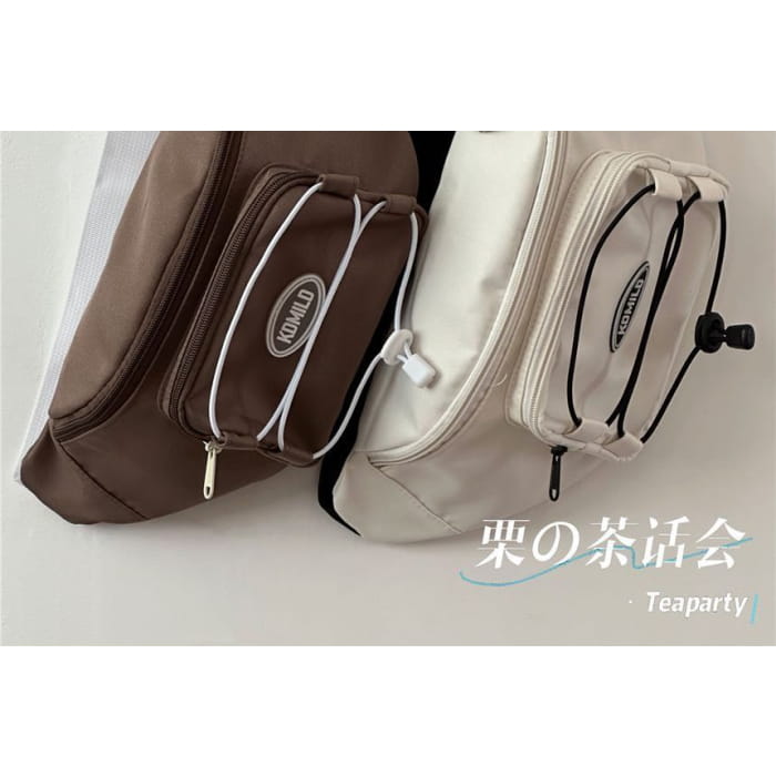 Lettering Logo Drawstring Sling Bag - Backpacks