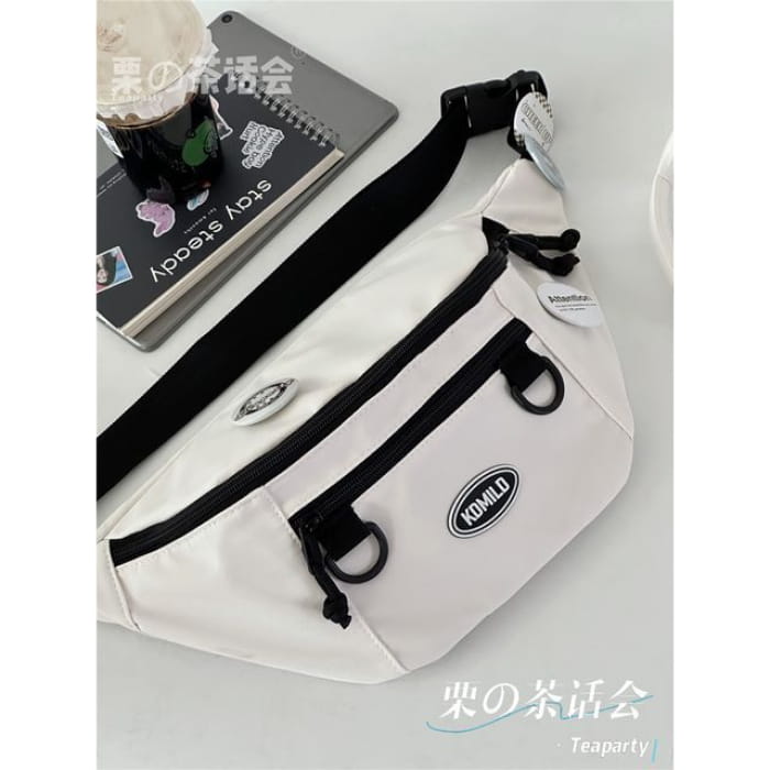 Lettering Logo Sling Bag / Charm / Set - White & Black