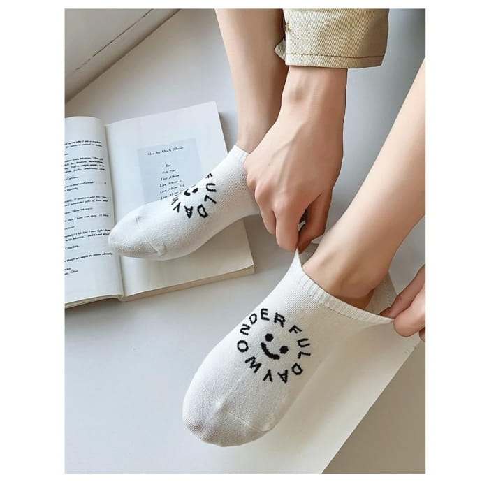 Lettering Low Cut Socks Set