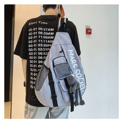 Lettering Nylon Sling Bag