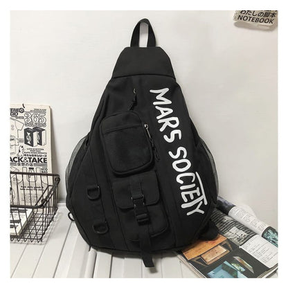 Lettering Nylon Sling Bag