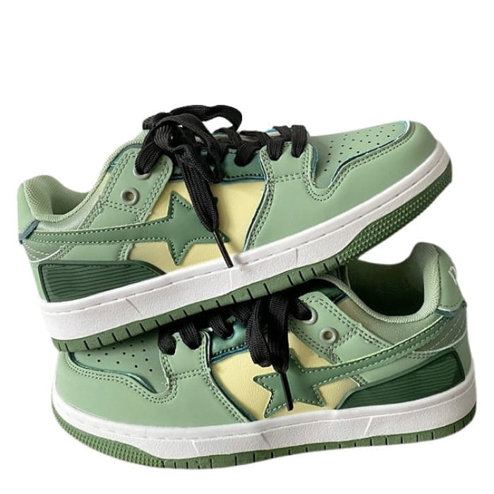 Light Green Star Sneakers