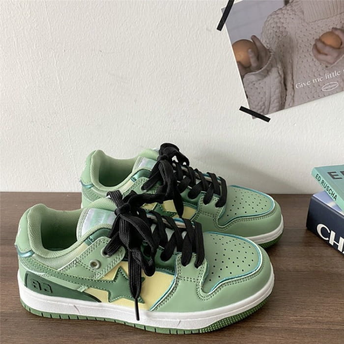 Light Green Star Sneakers