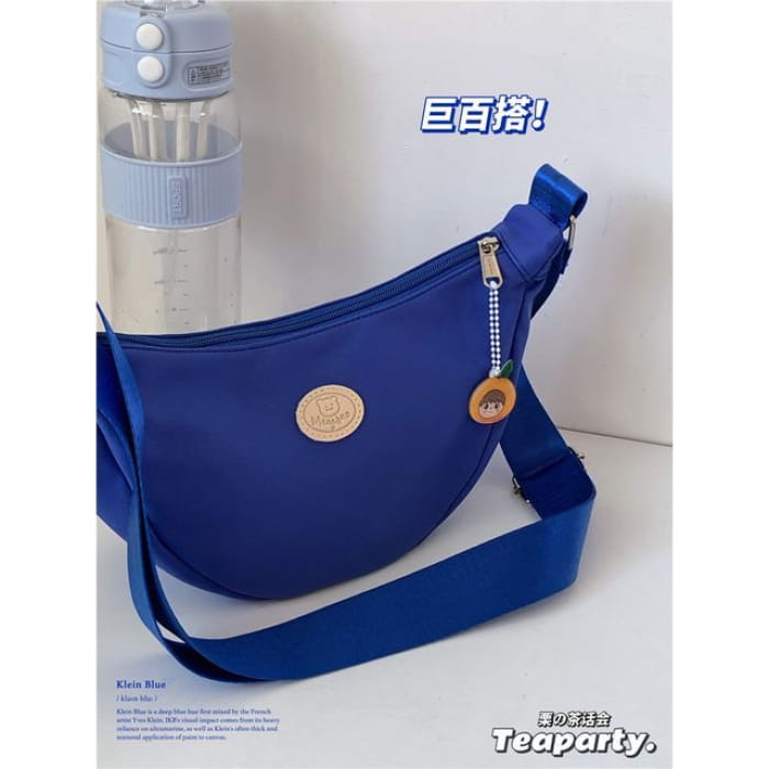 Lightweight Plain Zip Belt Bag - Blue / One Size