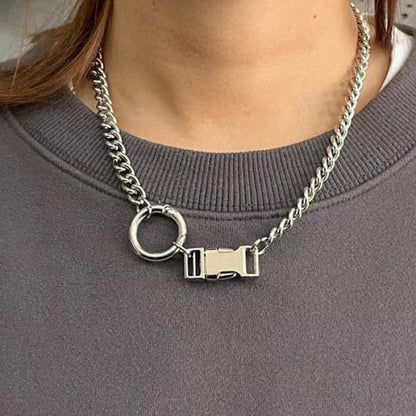 Lock Chain Necklace - Standart / Silver