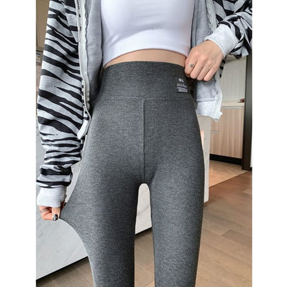 Logo High Rise Plain Leggings