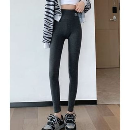 Logo High Rise Plain Leggings