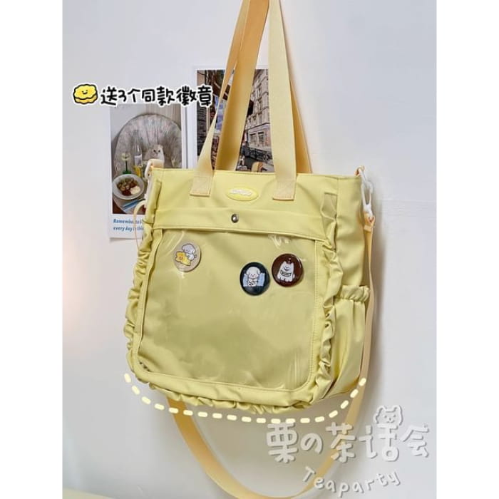 Logo PVC Panel Tote Bag / Charm / Set - Without - Yellow