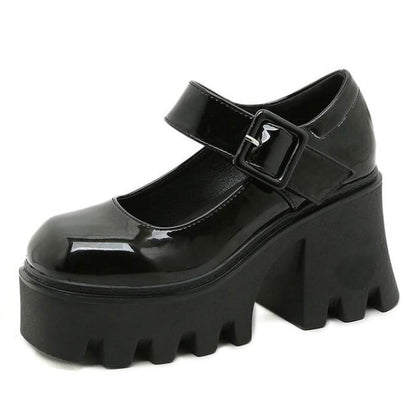 Lolita Black Platform Mary Janes Shoes - EU34 (US4.0)