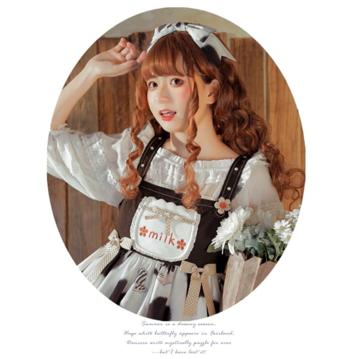 Lolita Cow Print Overall Dress