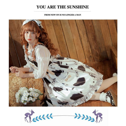 Lolita Cow Print Overall Dress