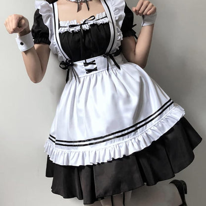 Lolita Seven Piece Ruffled Maid Dress