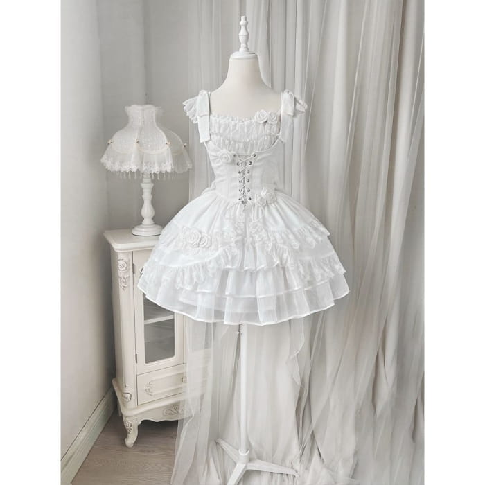 Lolita Sleeveless Corset Top / Tiered Mini Skirt