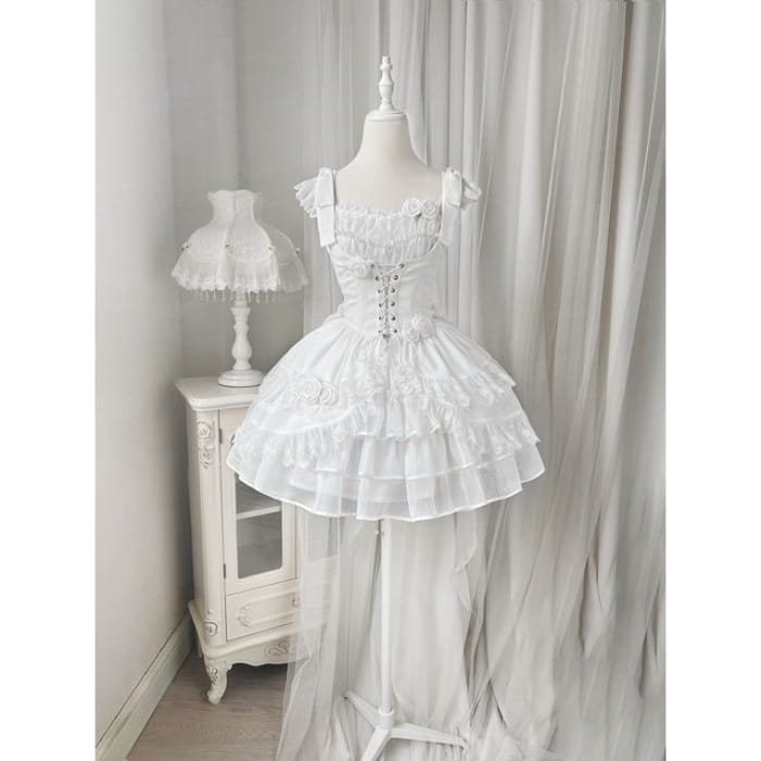 Lolita Sleeveless Corset Top / Tiered Mini Skirt