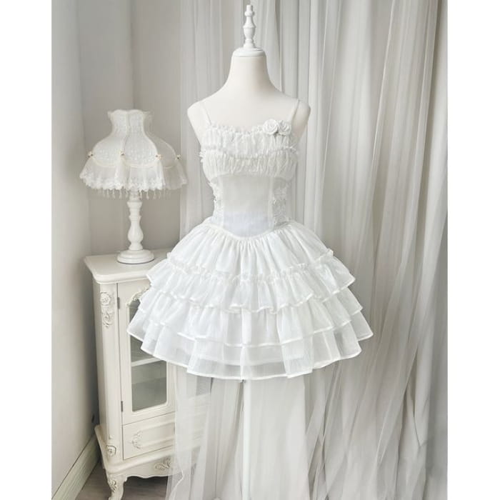 Lolita Sleeveless Corset Top / Tiered Mini Skirt