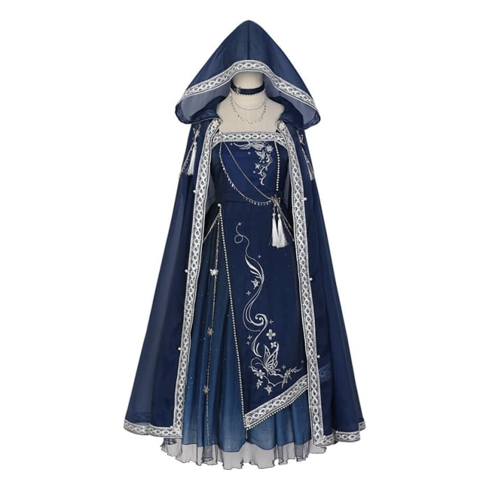 Lolita Spaghetti Strap Embroidered Hanfu Midi A-Line Dress