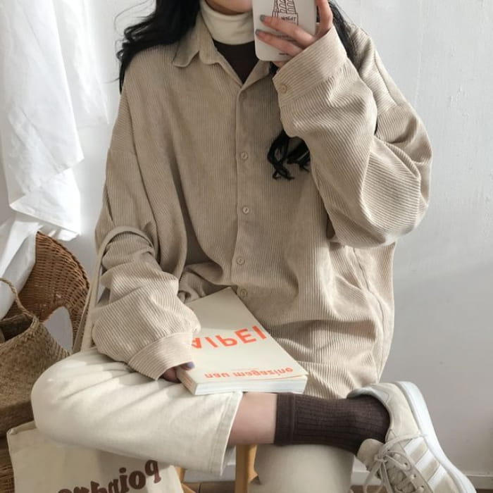 Long-Sleeve Corduroy Shirt