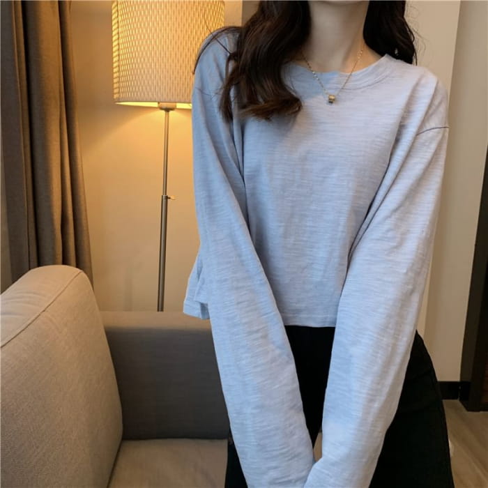 Long-Sleeve Crew Neck T-Shirt