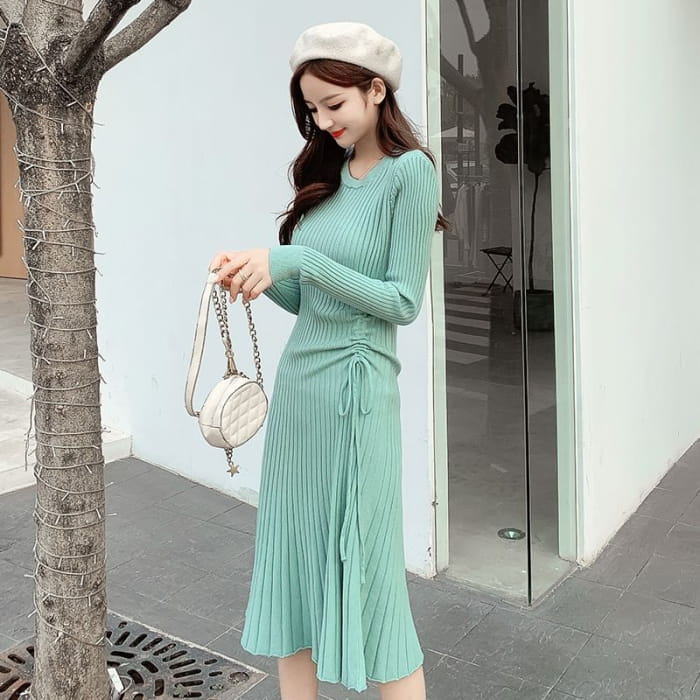 Long Sleeve Drawstring Knit