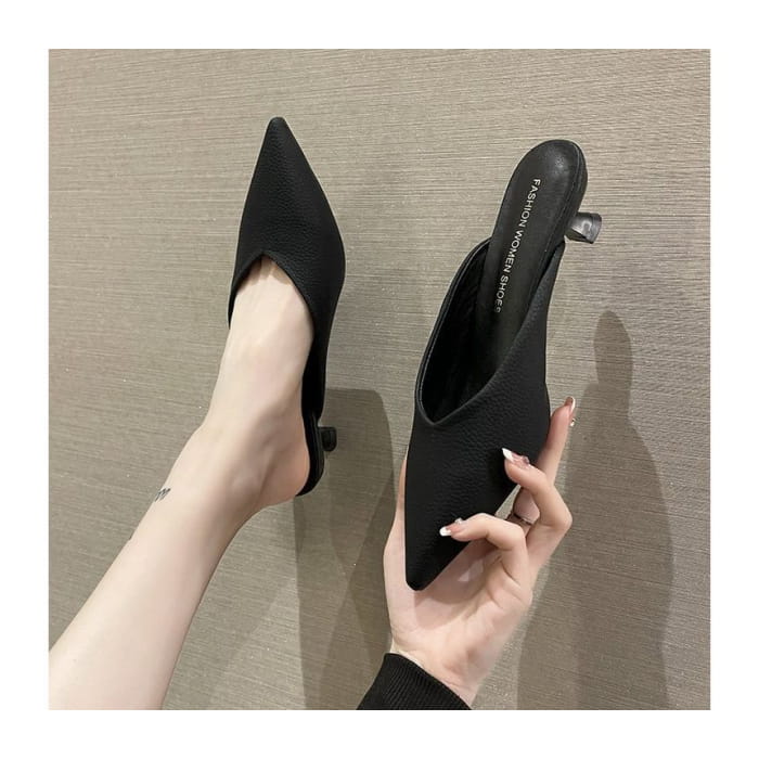 Low Heel Pointy Mules