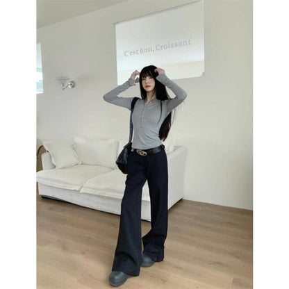 Low Rise Plain Flared Pants (Various Designs)