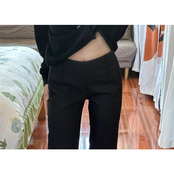 Low Rise Plain Wide Leg Dress Pants