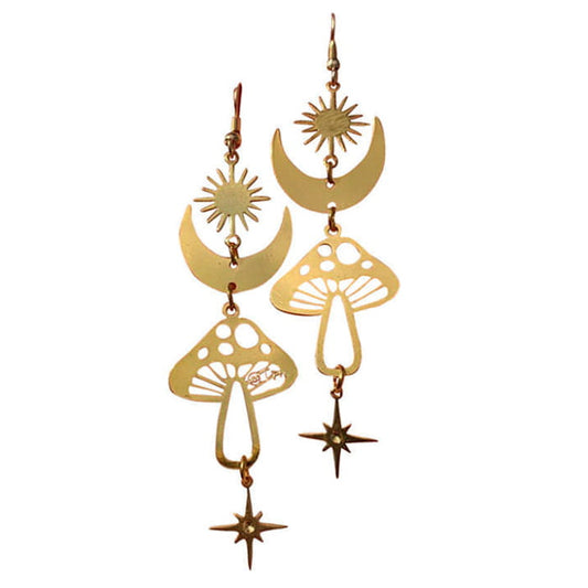 Magic Mushrooms Earrings - Standart / Gold - earrings