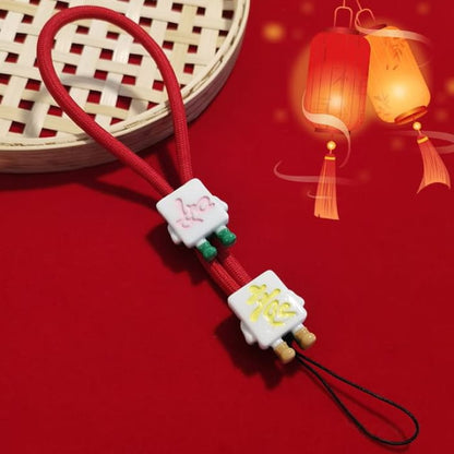 Mahjong Wrist Phone Strap - 02 - Red / One Size