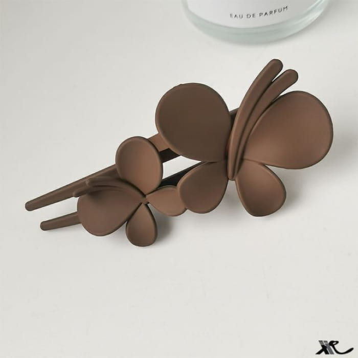 Matte Butterfly Resin Hair Clip - 08 - Coffee / One Size