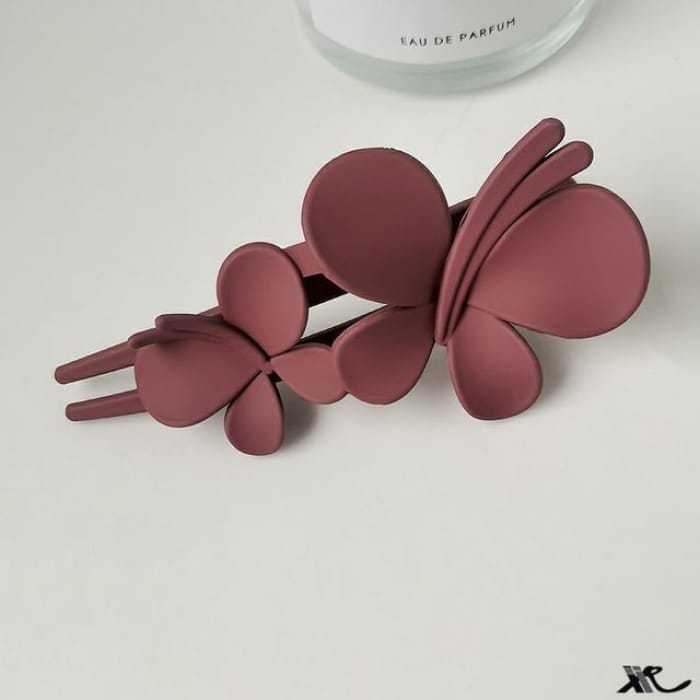 Matte Butterfly Resin Hair Clip - 10 - Rose Pink / One Size