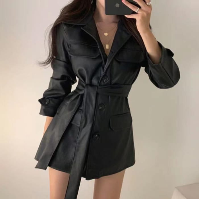 Medium Long Tie-Waist Jacket